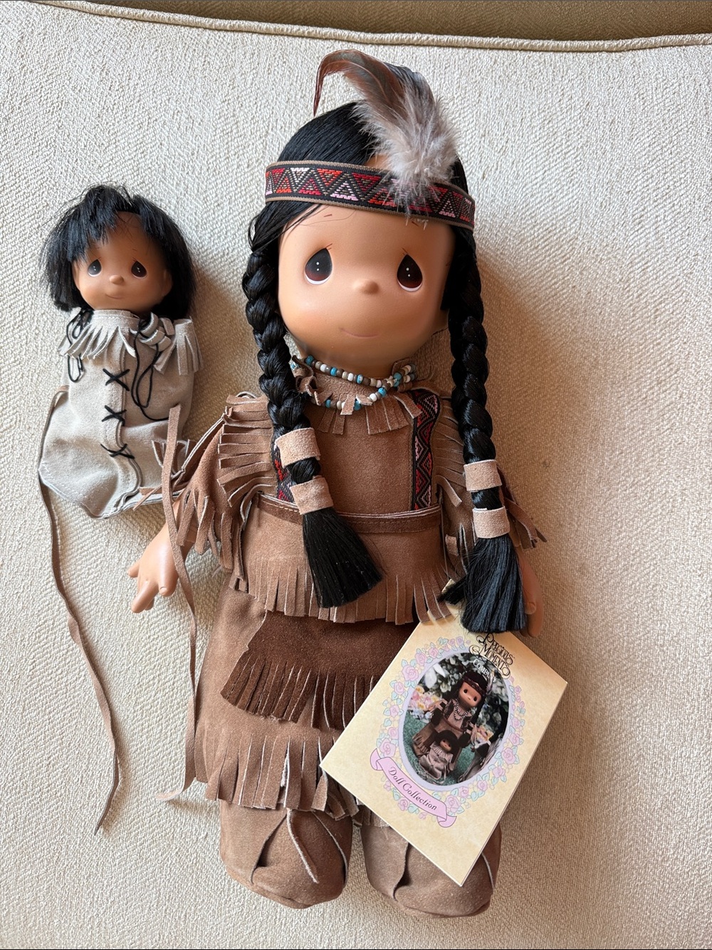 NEW in box. Precious Moments “Morning Star”
with papoose. 15/16 inches. 1993.